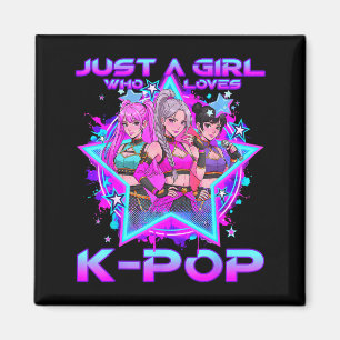 Een meisje dat van k-pop houdt kinderen meisjes k- magneet