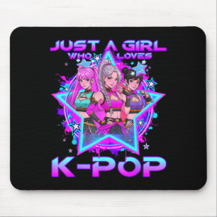 Een meisje dat van k-pop houdt kinderen meisjes k- muismat