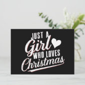 Een meisje dat van kerst houdt feestdagenkaart (Staand voorkant)