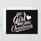 Een meisje dat van kerst houdt feestdagenkaart (Voorkant / Achterkant)