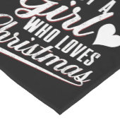 Een meisje dat van kerst houdt korte tafelloper (Hoek)