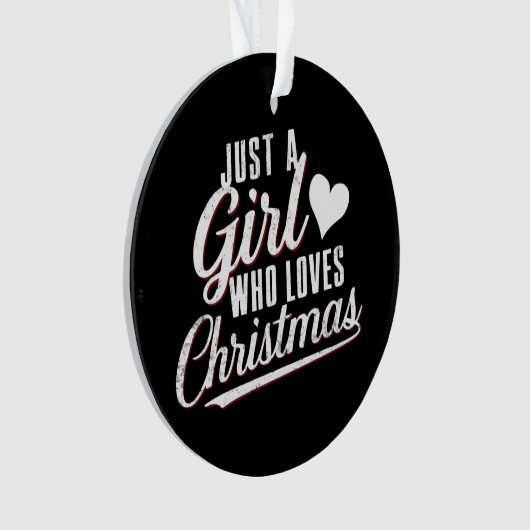 Een meisje dat van kerst houdt ornament (voorkant)