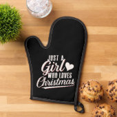 Een meisje dat van kerst houdt ovenwant (Top down)