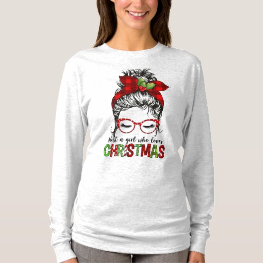 Een meisje dat van Kerstmis houdt T-shirt (Voorkant)