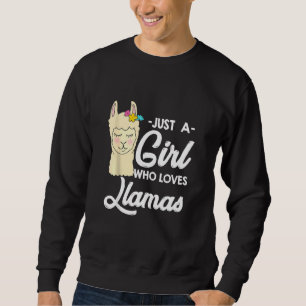 Een meisje dat van Llamas Funny Alpacas houdt Trui