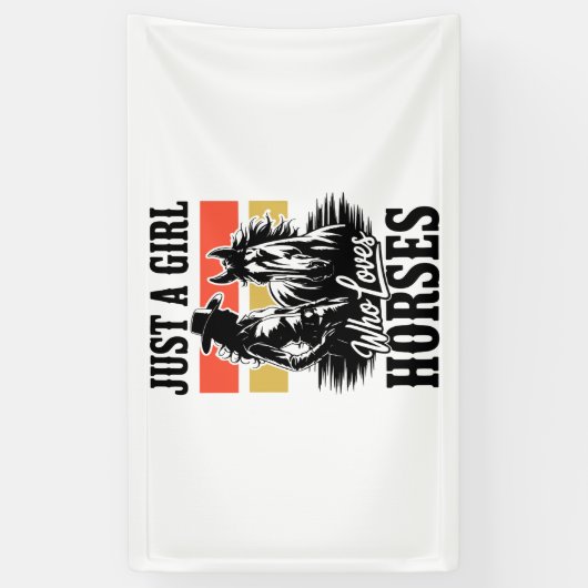 Een meisje dat van paarden houdt (3) spandoek (Verticaal)