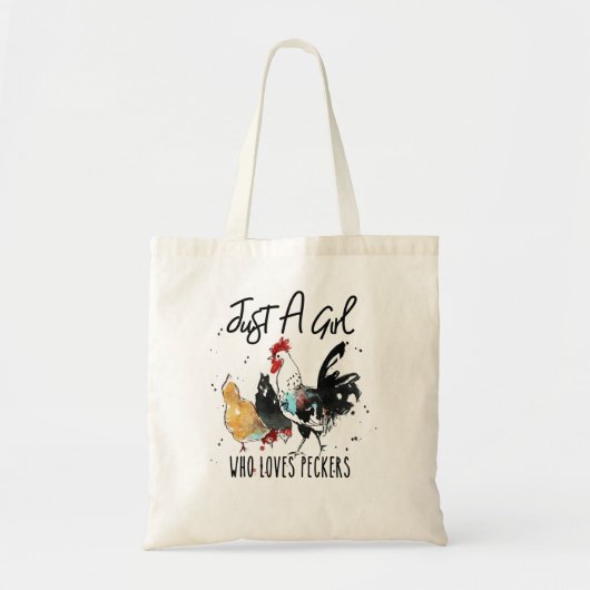 Een meisje dat van Peckers houdt, schimmelkip Tote Bag (Voorkant)