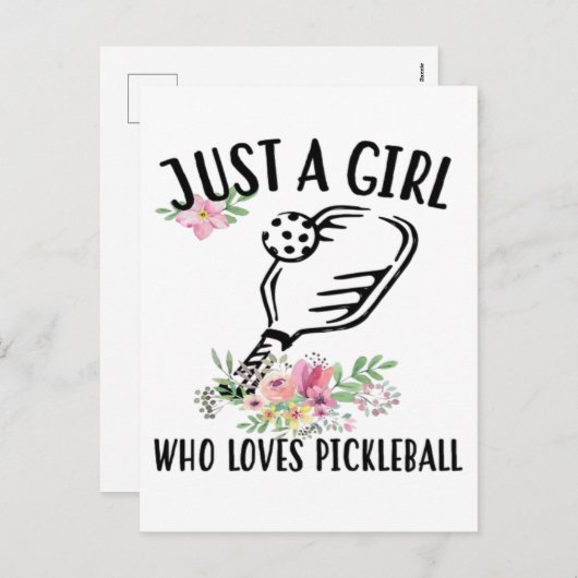 Een meisje dat van Pickleball houdt Feestdagenkaart (Voorkant / Achterkant)