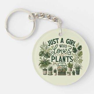 Een meisje dat van Planten houdt Sleutelhanger