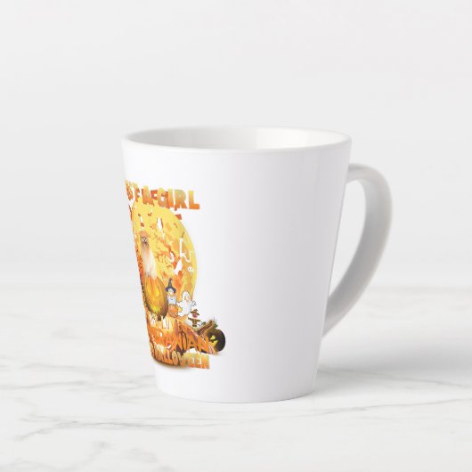 Een meisje dat van Pommeren houdt Latte Mok (Rechterhoek)