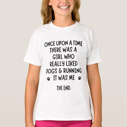 Een meisje dat van Running en Dogs hield T-shirt (Voorkant)