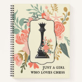 Een meisje dat van schaken houdt | Queen Chess Flo Notitieboek (Voorkant)