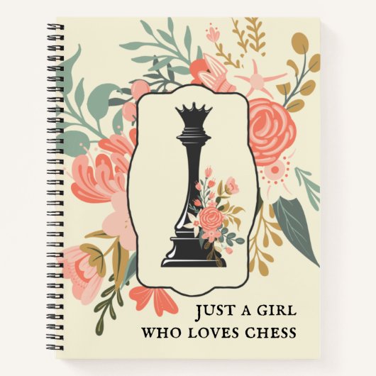 Een meisje dat van schaken houdt | Queen Chess Flo Notitieboek (Voorkant)