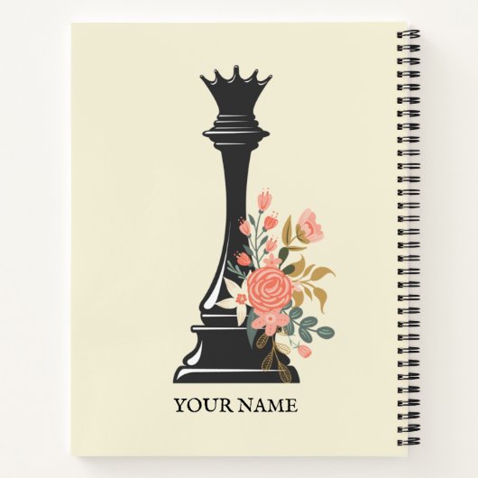 Een meisje dat van schaken houdt | Queen Chess Flo Notitieboek (Achterkant)