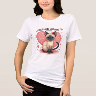 Een meisje dat van Siamese katten houdt Tri-Blend Shirt