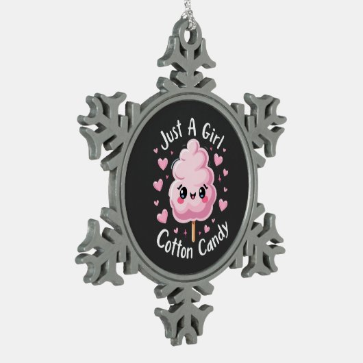 Een meisje dat van Snoep houdt Tin Sneeuwvlok Ornament (Links)