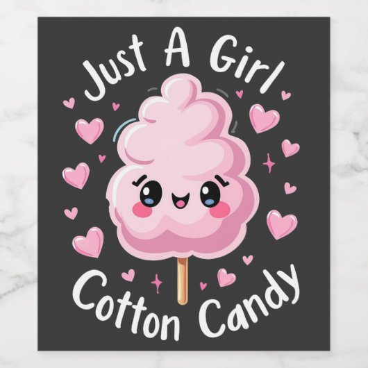 Een meisje dat van Snoep houdt Wijn Etiket (Enkel label)