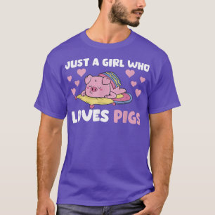 Een meisje dat van varkens houdt t-shirt