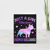 Een meisje die houdt van Franse bulldogs hond leuk Kaart (Voorkant)