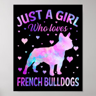 Een meisje die houdt van Franse bulldogs hond leuk Poster