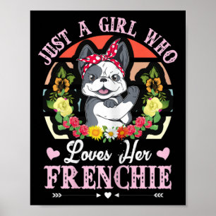Een meisje die houdt van haar franse bulldog 1 poster