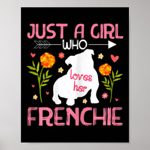 Een meisje die houdt van haar franse bulldog 2 poster