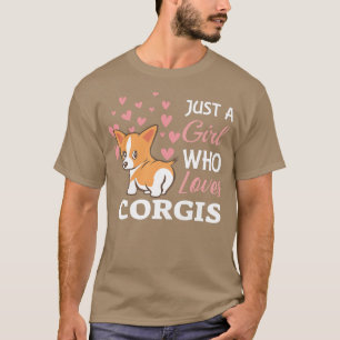 Een meisje die van Corgis Love Corgis houdt T-shirt