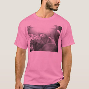 Een meisje en haar hond B&W Foto Afbeelding T-shirt