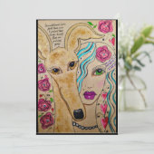 Een meisje en haar hond bedankkaart (Staand voorkant)