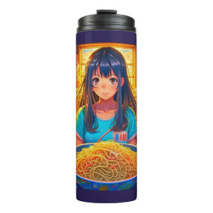 Een meisje en haar Ramen-anime Thermosbeker