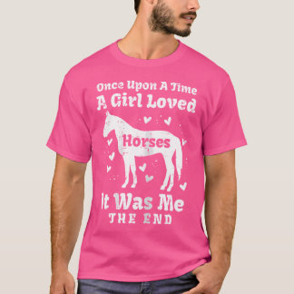 Een meisje hield van paarden paardrijden ruiterspo t-shirt