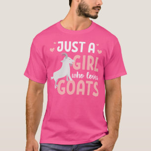 Een meisje houdt van geiten t-shirt