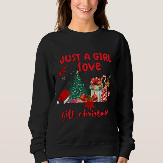 Een meisje houdt van kerstcadeaus trui