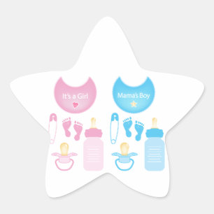 een meisje jongen ster sticker