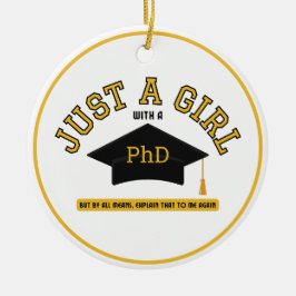 Een meisje met een PhD feminist Keramisch Ornament