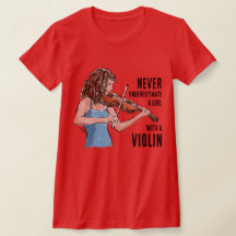Een meisje met een viool T-shirt