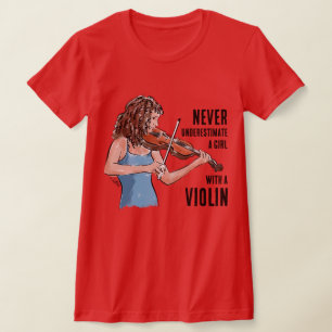 Een meisje met een viool T-shirt