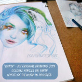 Een meisje met een zwemvrouw Surreal Fantasy Portr Briefkaart