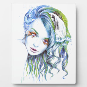 Een meisje met een zwemvrouw Surreal Fantasy Portr Fotoplaat