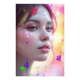 Een meisje met minimalistische retouche foto afdruk