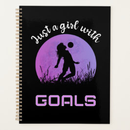 Een meisje met mooie doelen voetbal planner