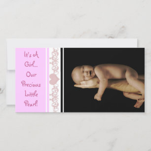 Een meisje... Onze edele kleine pareltje Aankondiging