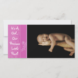 Een meisje... Onze edele kleine pareltje Aankondiging