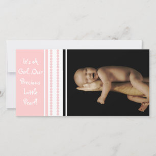 Een meisje... Onze edele kleine pareltje Aankondiging