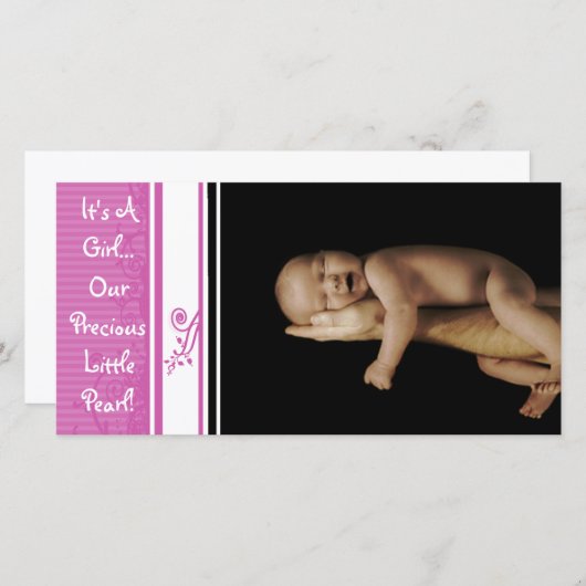 Een meisje... Onze edele kleine pareltje Aankondiging (Voorkant / Achterkant)