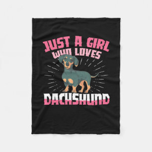 Een meisje van Dachshund Fleece Deken