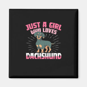 Een meisje van Dachshund Magneet