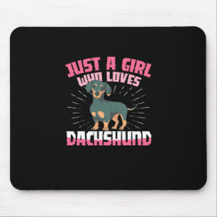 Een meisje van Dachshund Muismat