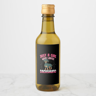 Een meisje van Dachshund Wijn Etiket