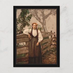 Een meisje van Voss, Harhazard Fjord, Noorwegen Briefkaart